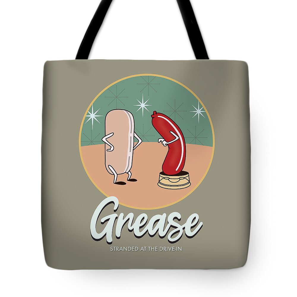 Movie Poster Tote Bag featuring the digital art Grease - Alternative Movie Poster by Movie Poster Boy