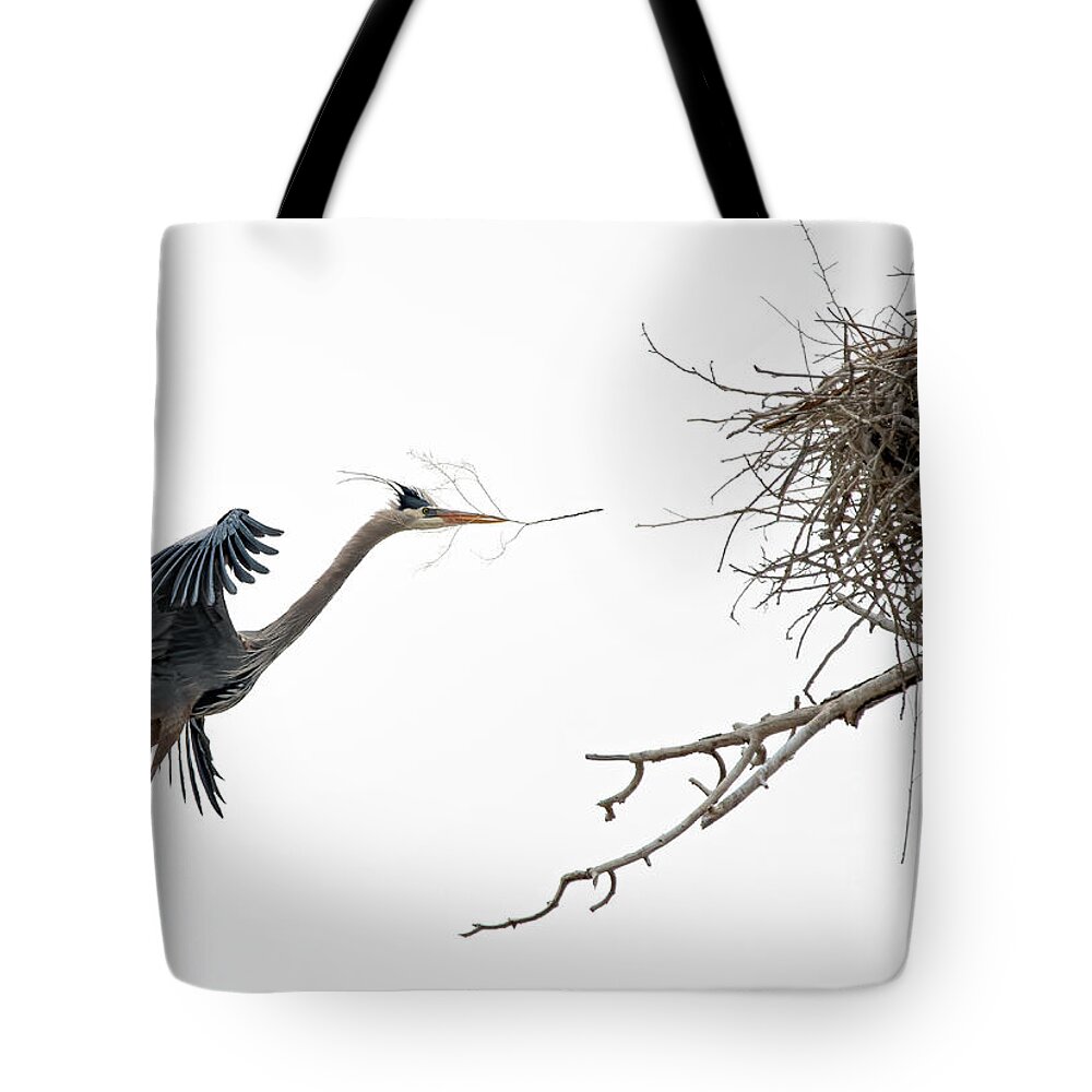 Stillwater Wildlife Refuge Tote Bag featuring the photograph Great Blue Heron 7 by Rick Mosher