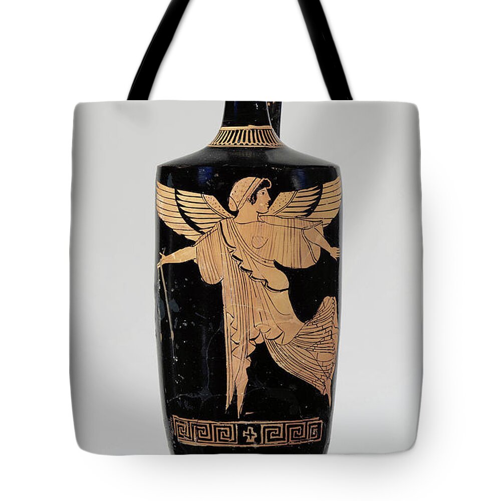 475 B. C. Tote Bag featuring the photograph Greek Terracotta Lekythos, c475 BC by Granger