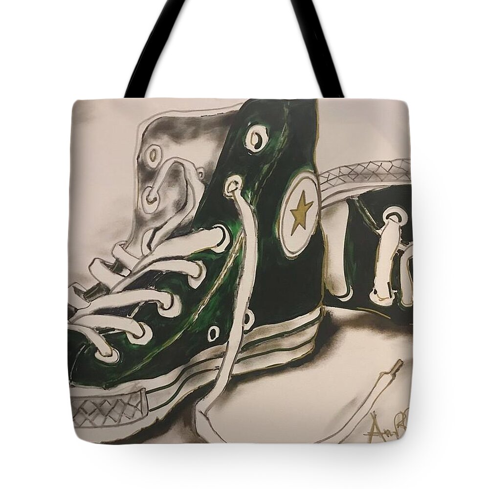 Tote Bag featuring the mixed media Green by Angie ONeal