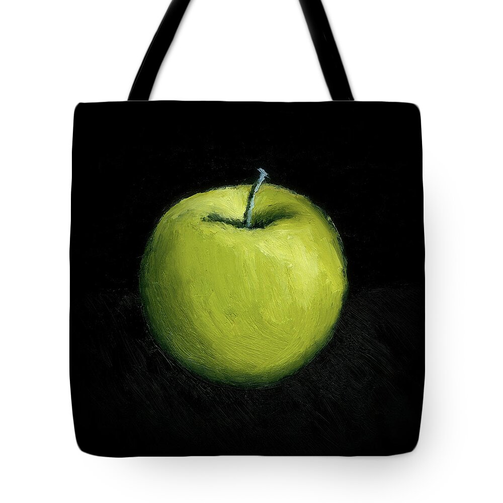 Apple Tote Bag featuring the painting Green Apple Still Life by Michelle Calkins