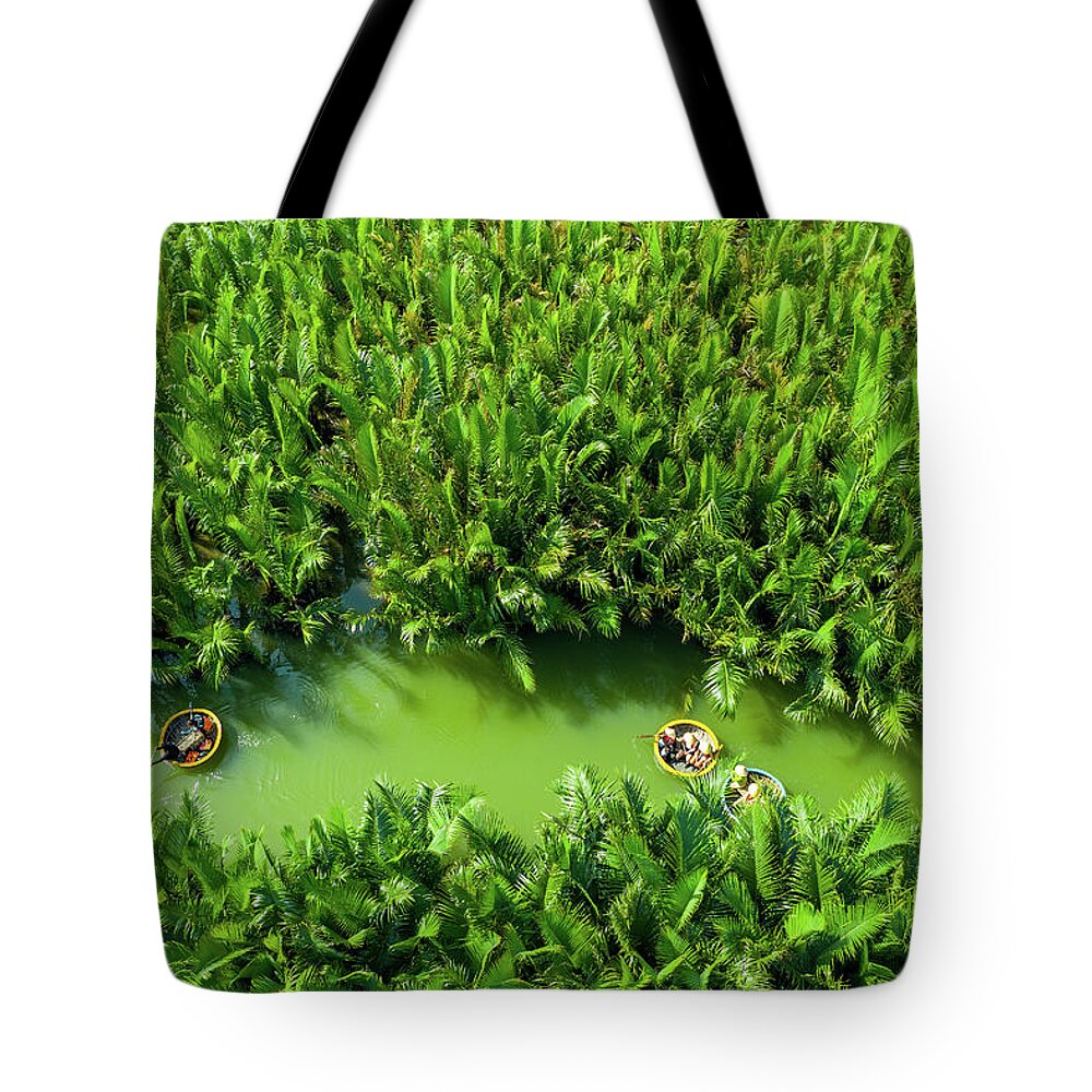Awesome Tote Bag featuring the photograph Green Coconut Forest by Khanh Bui Phu