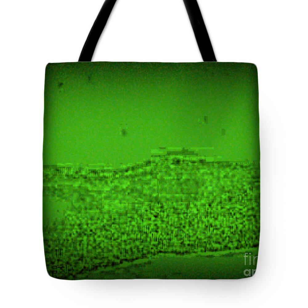 Green Tote Bag featuring the digital art Green Finger by Kari Myres
