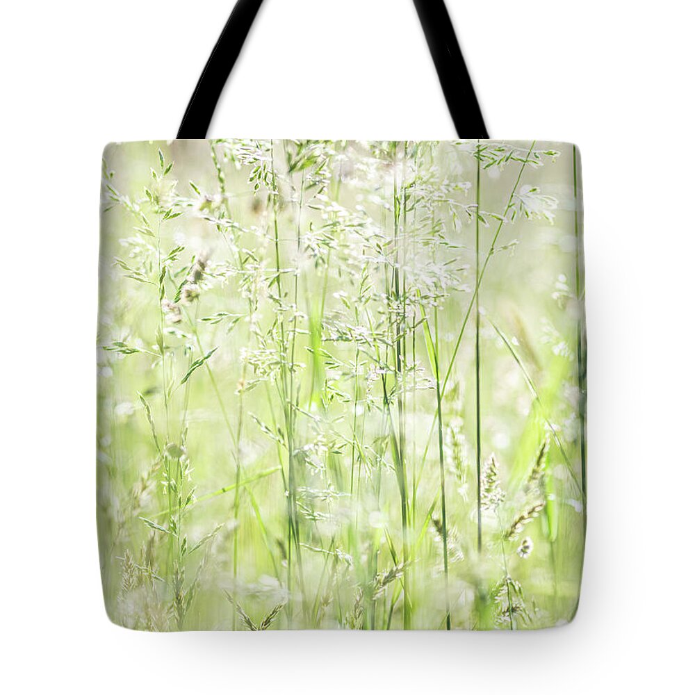 Grass Tote Bag featuring the photograph Green Grass Field by Amelia Pearn