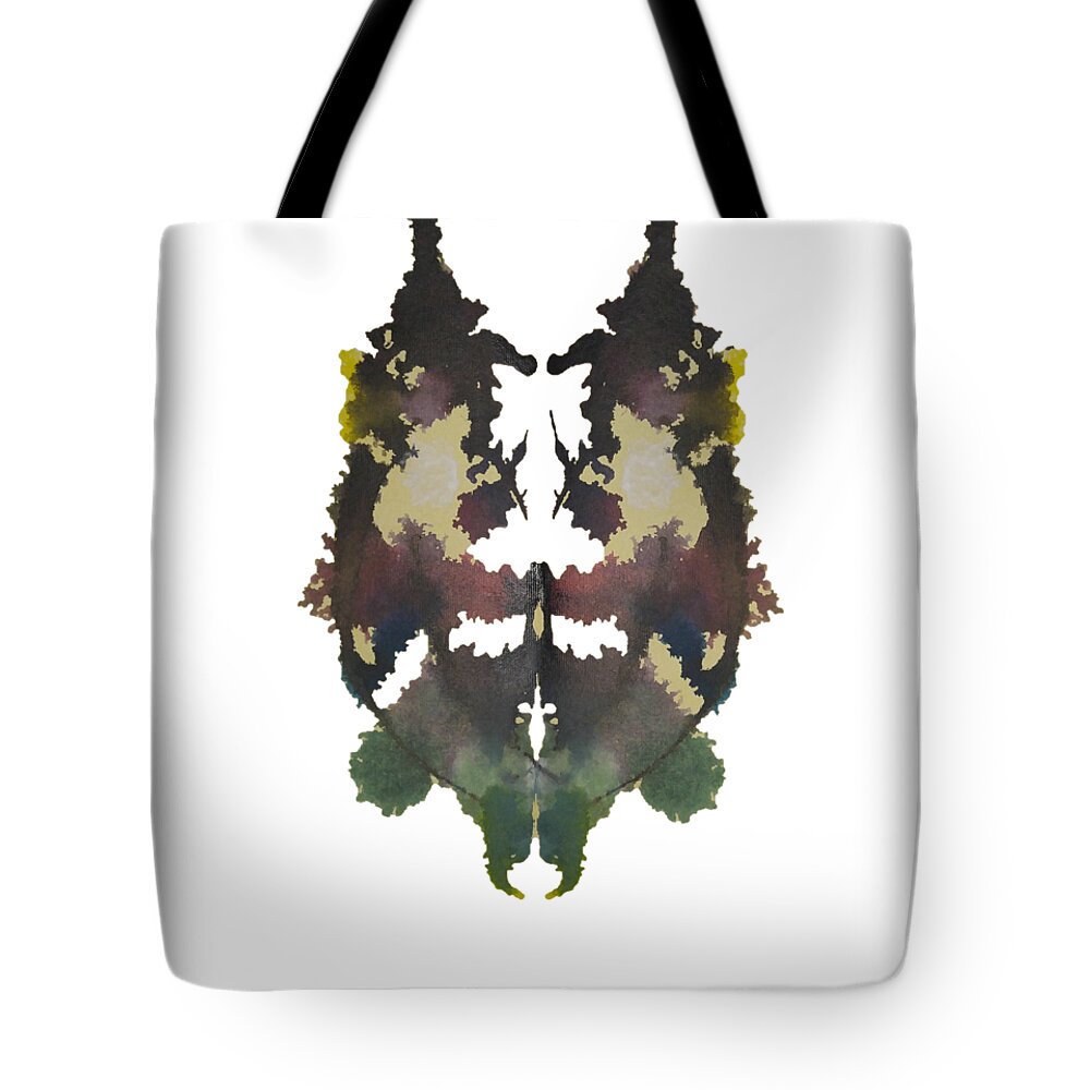 Abstract Tote Bag featuring the painting Green Man by Stephenie Zagorski
