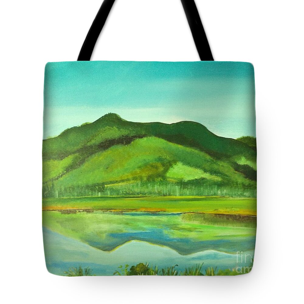 Landscape Tote Bag featuring the painting Green Mountain N,H, # 262 by Donald Northup