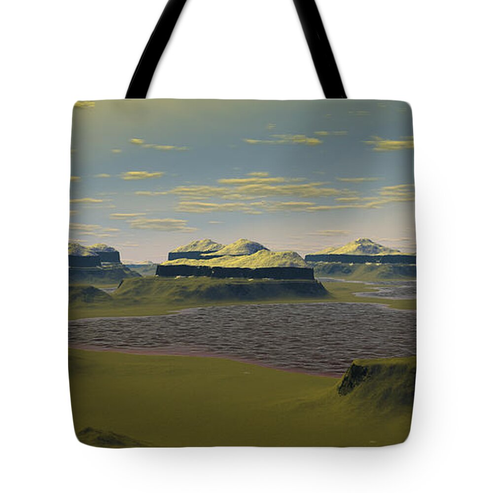 Exoplanet Tote Bag featuring the digital art Green Planet by Bernie Sirelson