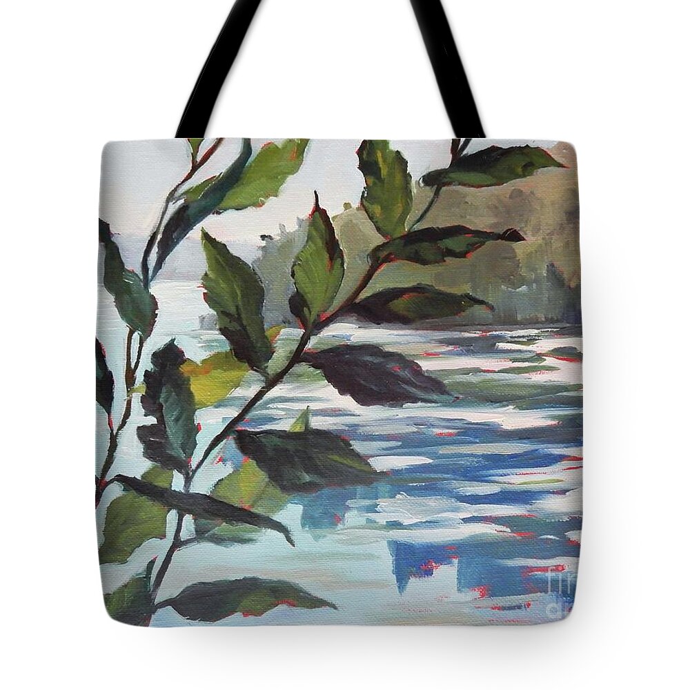 Leaves Tote Bag featuring the painting Green Screen by K M Pawelec