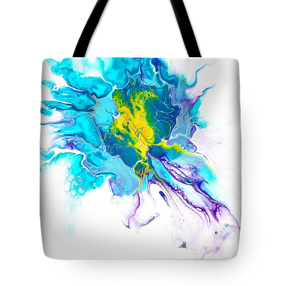 Abstract Tote Bag featuring the painting Green Turtle by Christine Bolden