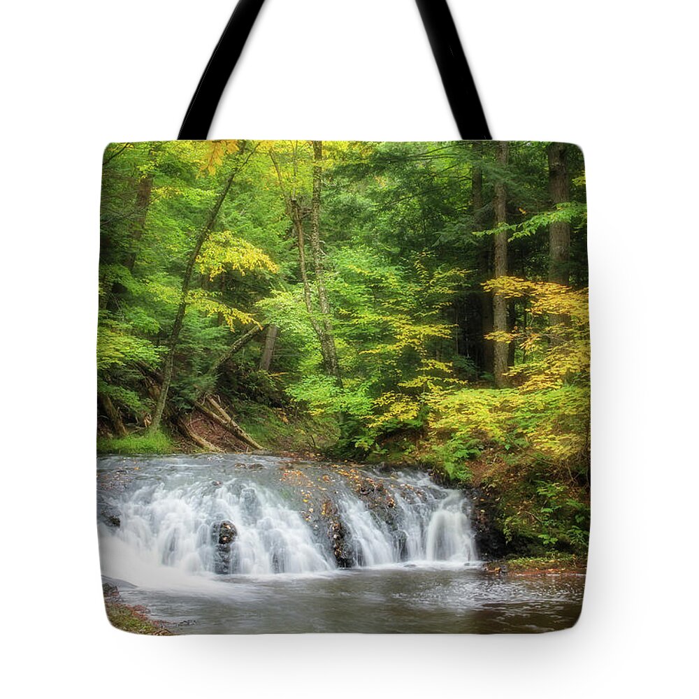 Greenstone Falls Tote Bag featuring the photograph Greenstone Waterfall by Robert Carter