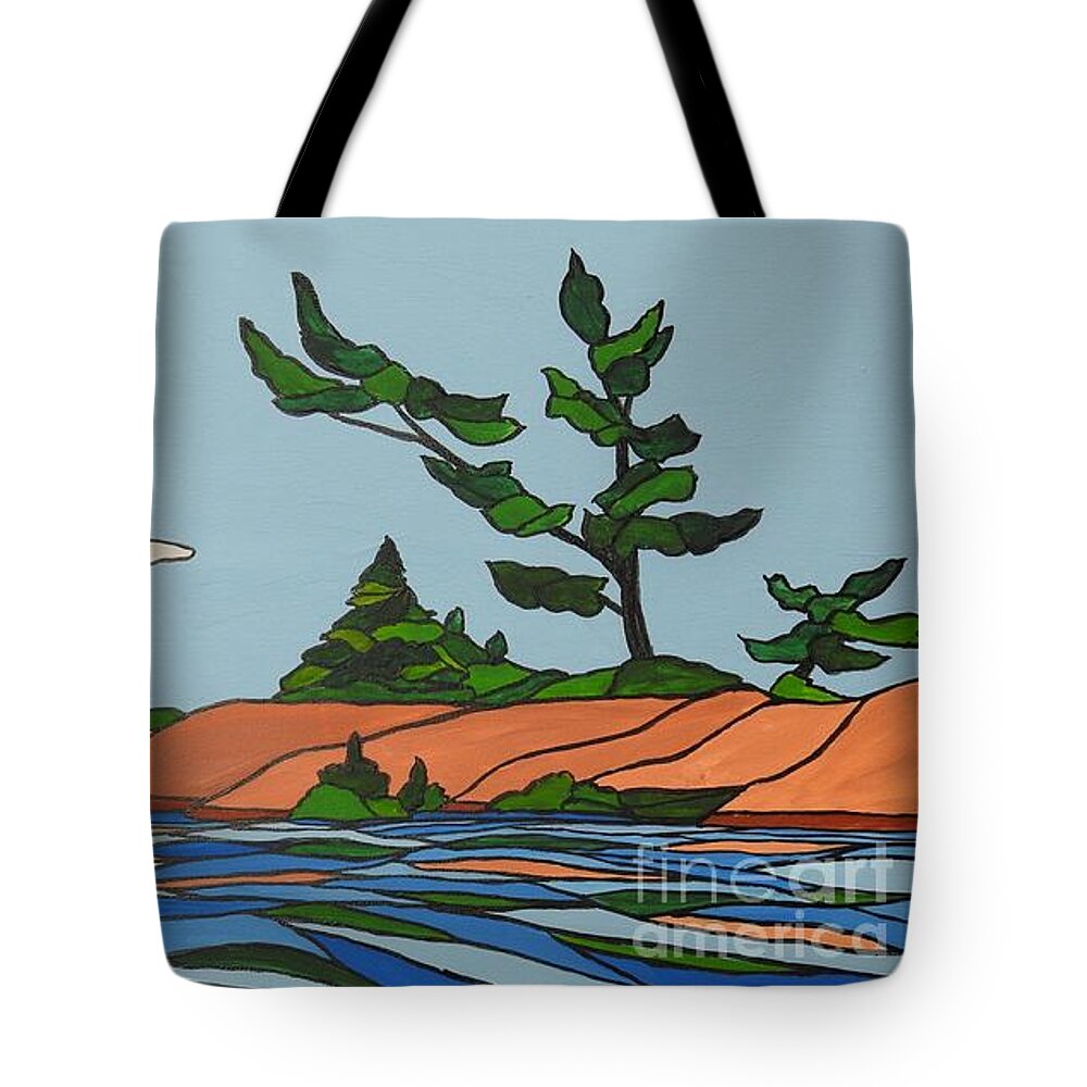 Landscape Tote Bag featuring the painting Greetings by Petra Burgmann