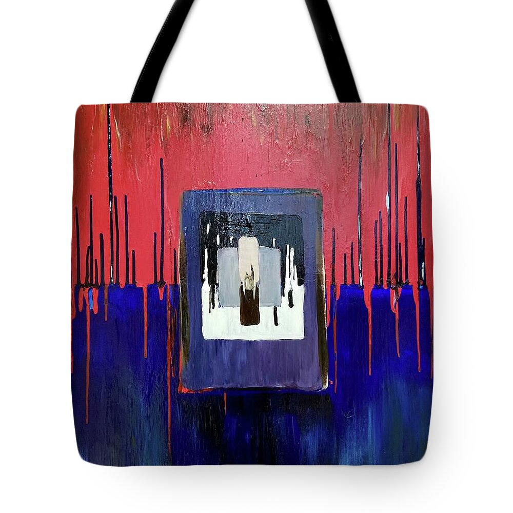 Abstract Tote Bag featuring the painting Grey Area by Catherine Gruetzke-Blais