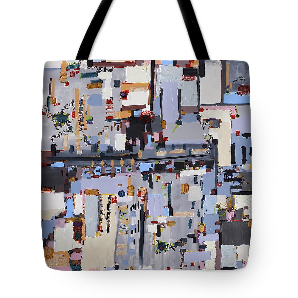 Urban Tote Bag featuring the painting Gridlock by Regina Valluzzi