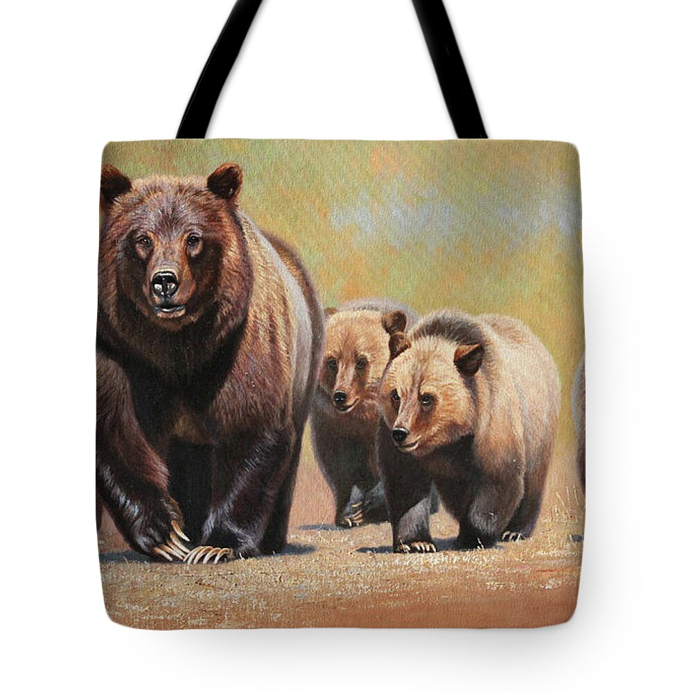 Cynthie Fisher Tote Bag featuring the painting Grizzly 399 Yellowstone Park by Cynthie Fisher