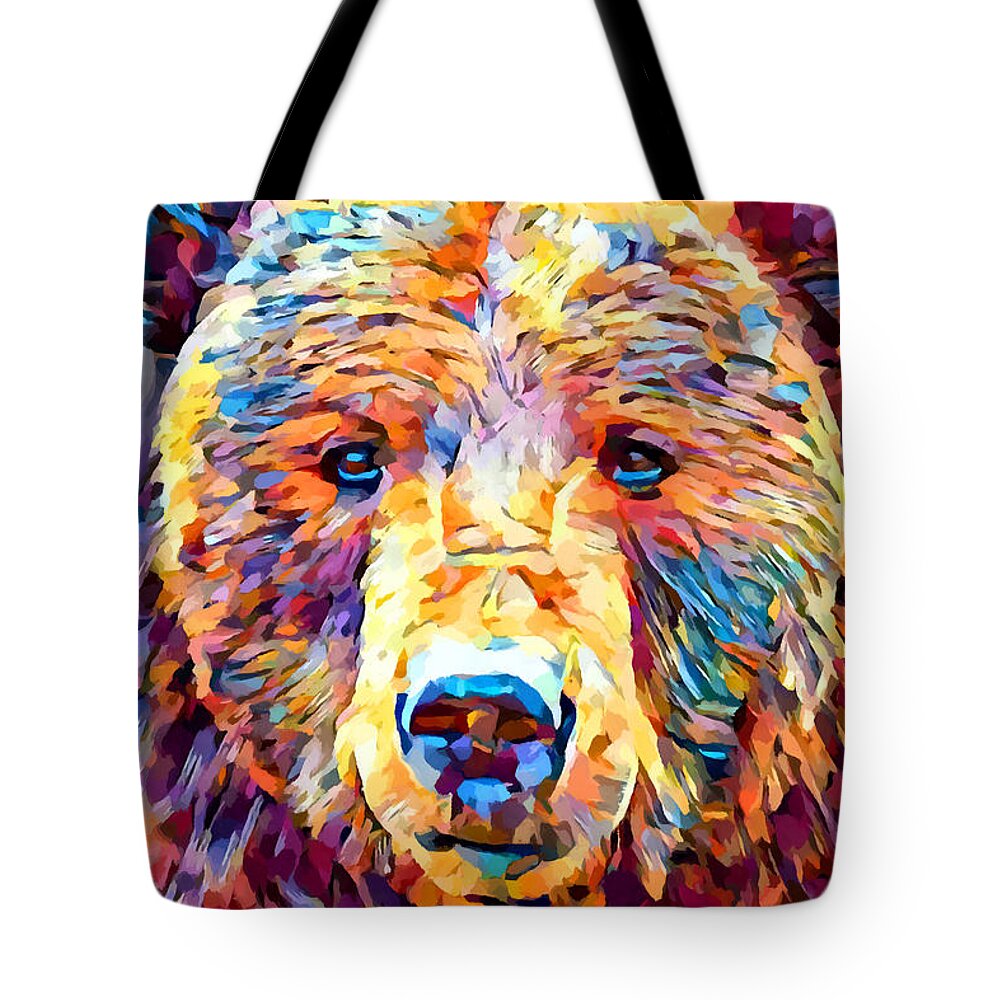 Grizzly Bear Tote Bag featuring the painting Grizzly Bear 2 by Chris Butler