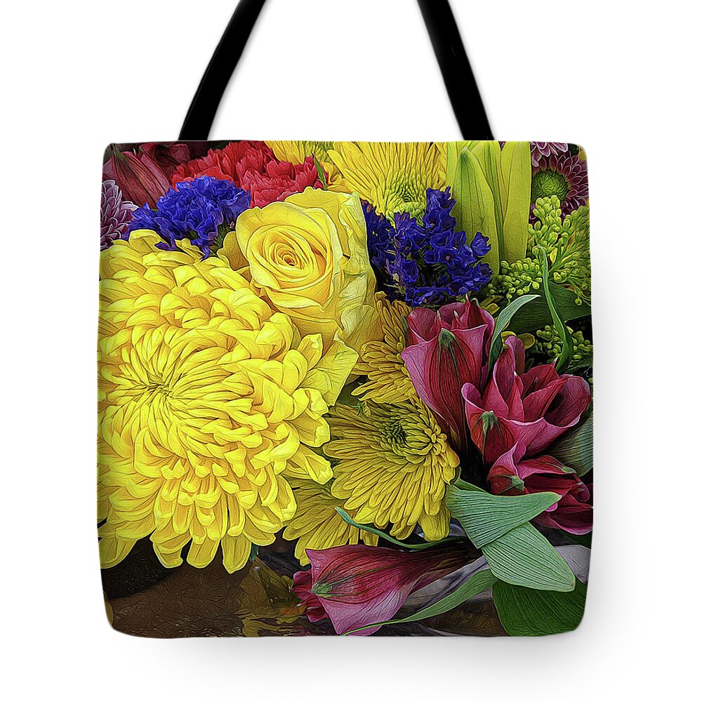 Flowers Tote Bag featuring the photograph Grocery Flowers November by Georgette Grossman