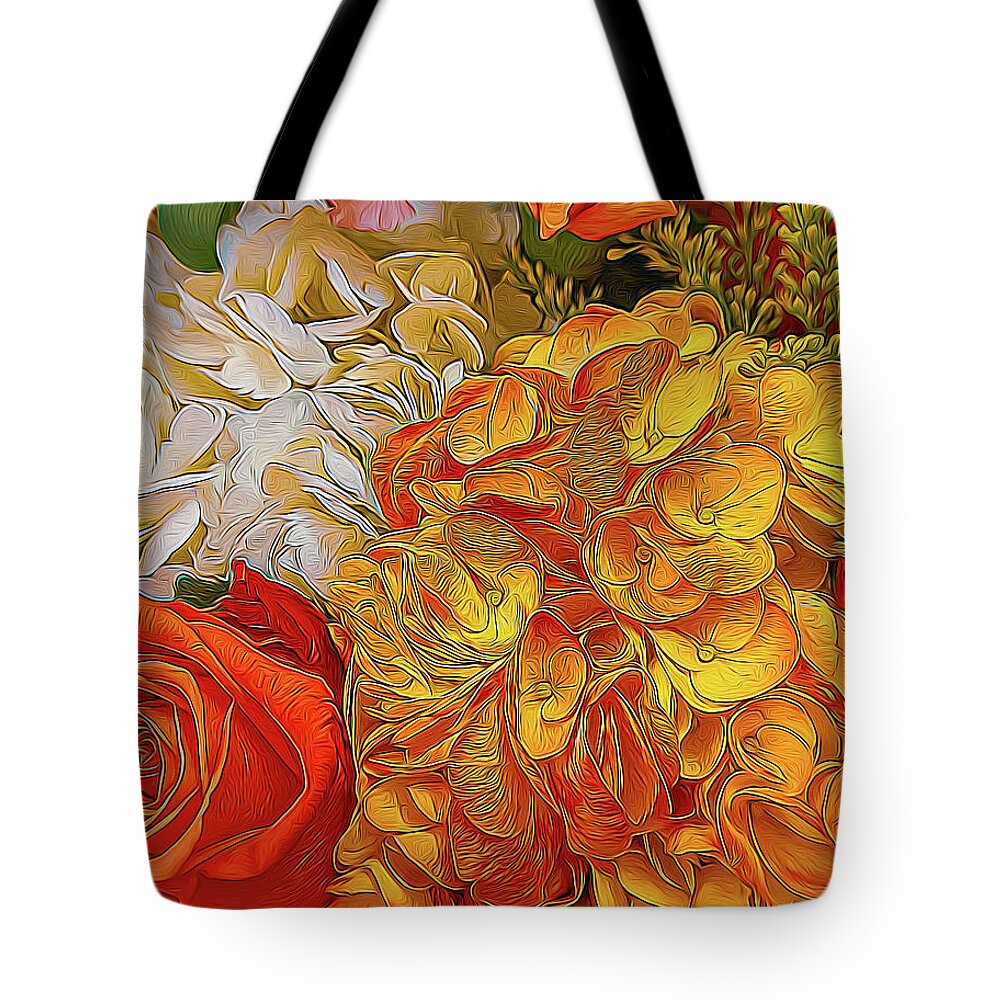 Flowers Tote Bag featuring the photograph Grocery Flowers September by Georgette Grossman