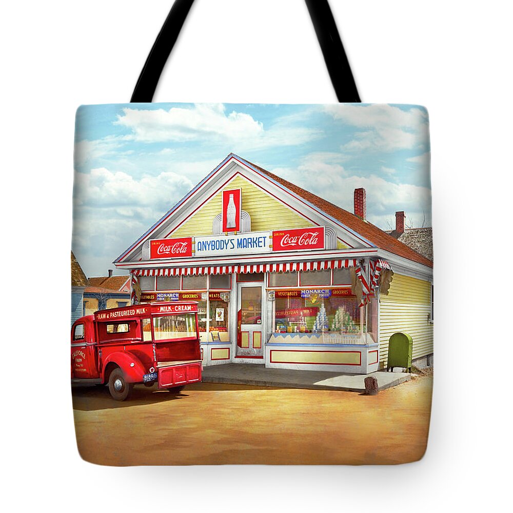Providence Tote Bag featuring the photograph Grocery - Provincetown, MA - Anybody's Market 1942 by Mike Savad