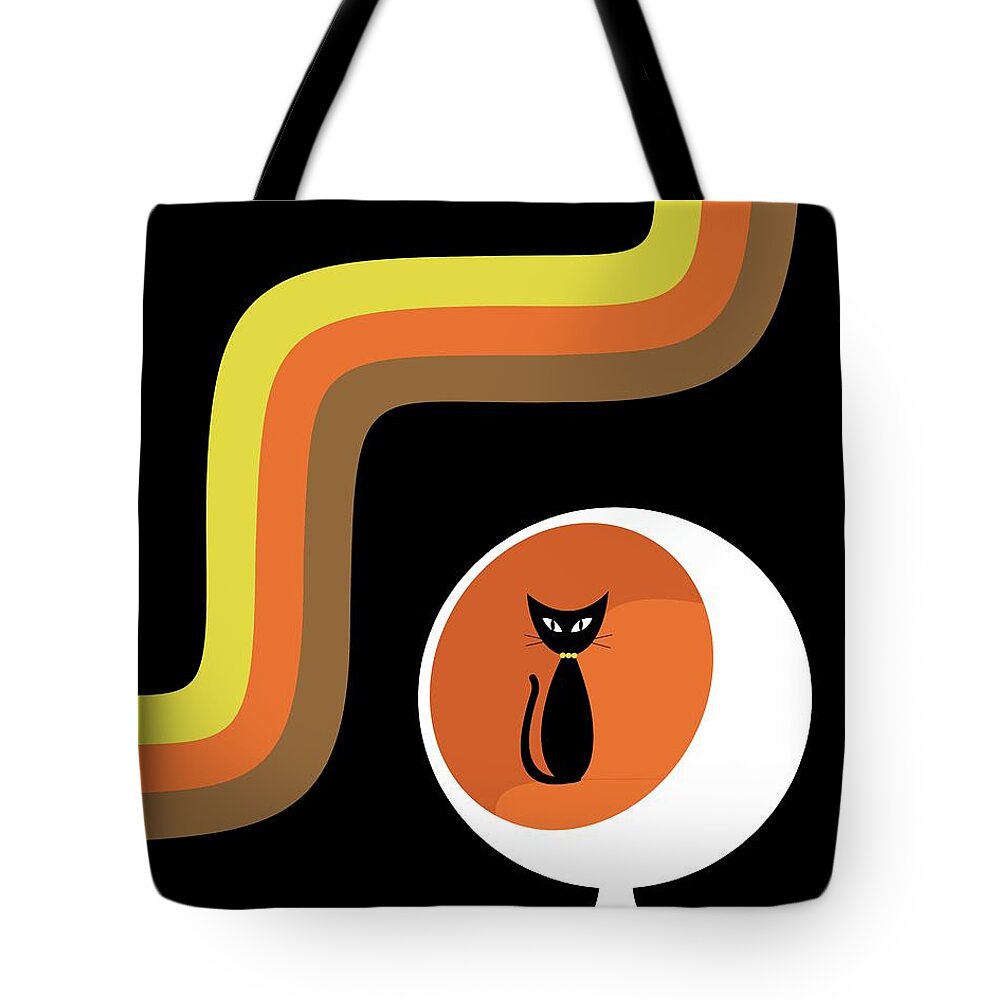 70s Tote Bag featuring the digital art Groovy Stripes I by Donna Mibus