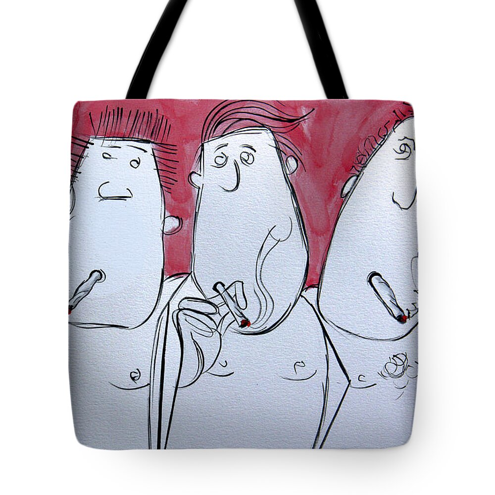 Whimsical Tote Bag featuring the painting Group Therapy by Anthony Falbo