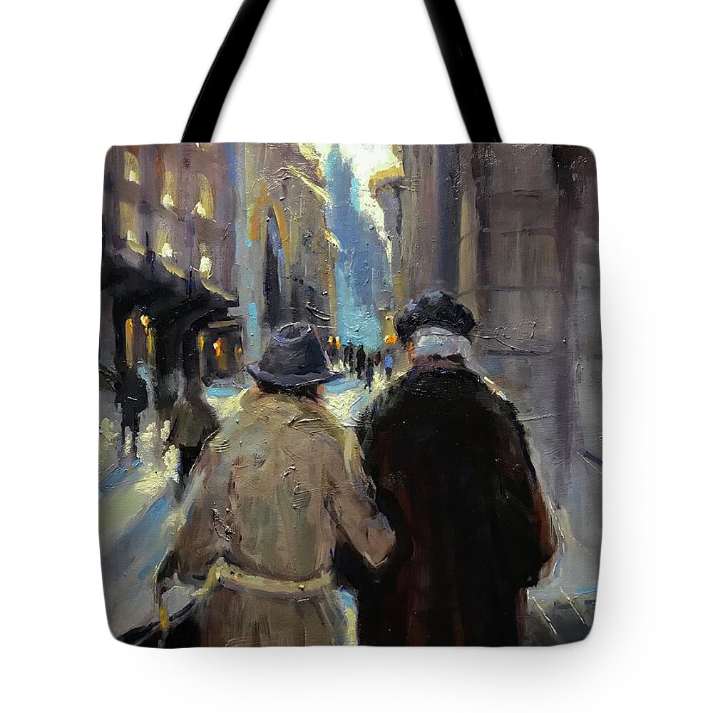 Couple Tote Bag featuring the painting Growing old together by Ashlee Trcka