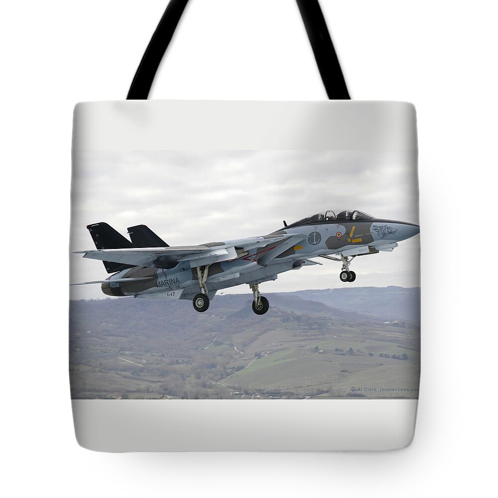 Tomcat Tote Bag featuring the digital art Grumman F-14AN Micio by Custom Aviation Art