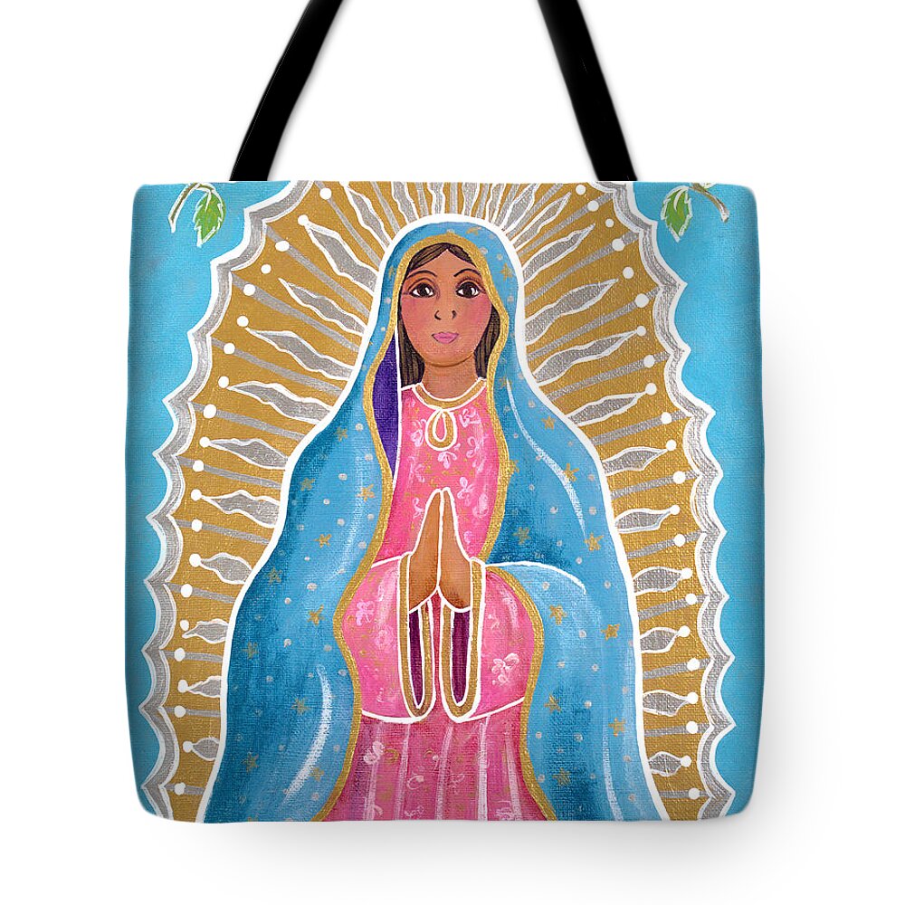 Guadalupe Tote Bag featuring the painting Guadalupe of the Light by Candy Mayer