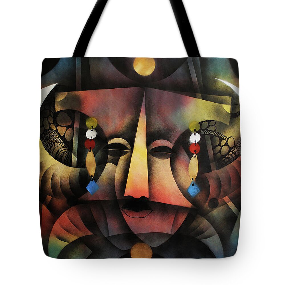 Moa Tote Bag featuring the painting Guardian Angel Above by Solomon Sekhaelelo