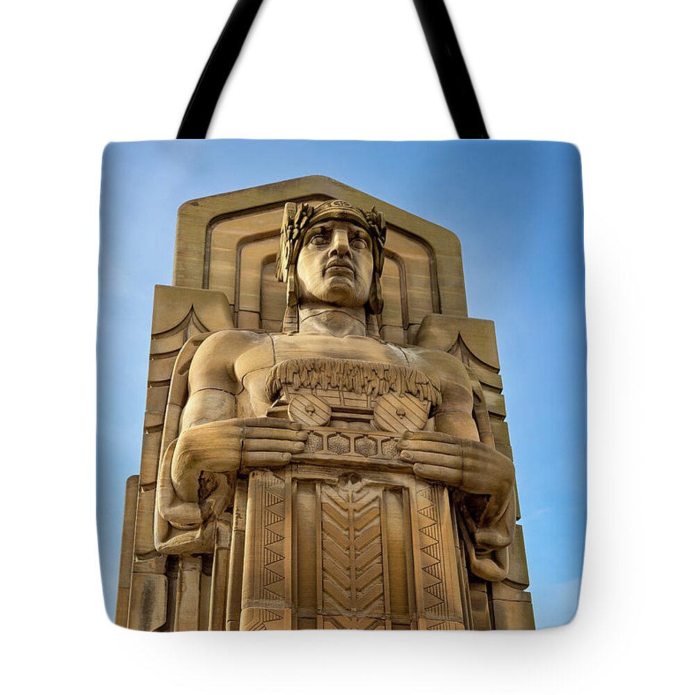 Guardians Of Traffic Hay Wagon Tote Bag featuring the photograph Guardians Of Traffic Hay Wagon by Dale Kincaid