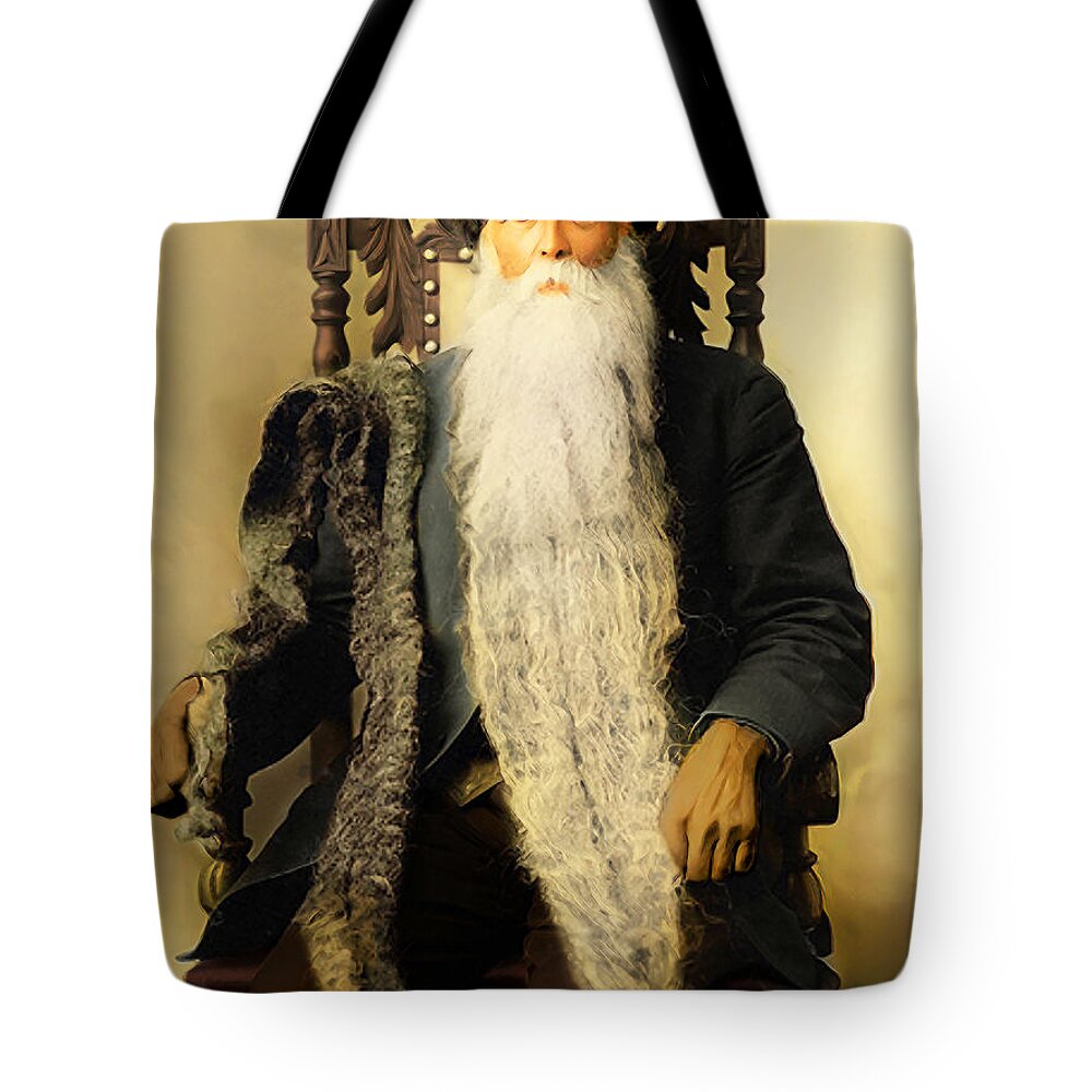 Wingsdomain Tote Bag featuring the photograph Guinness World Record Longest Beard Hans Nilson 20210301 by Wingsdomain Art and Photography