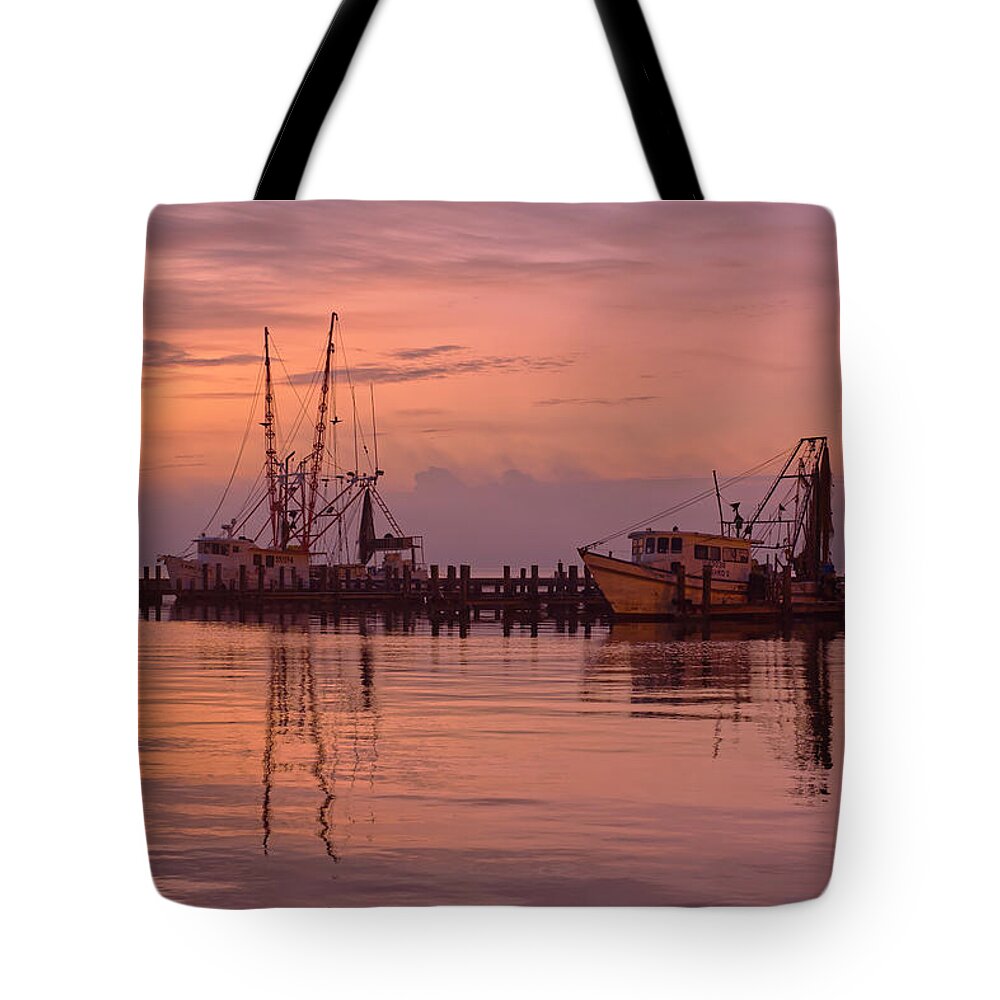 Shrimp Boats Tote Bag featuring the photograph Gulf and Bay Shrimpers by Ty Husak