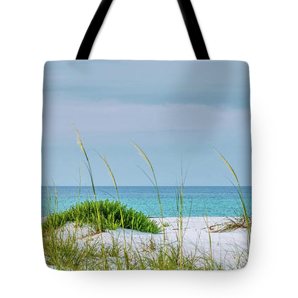 Gulf Island National Seashore Park Tote Bag featuring the photograph Gulf Island National Seashore Panorama by Jennifer White