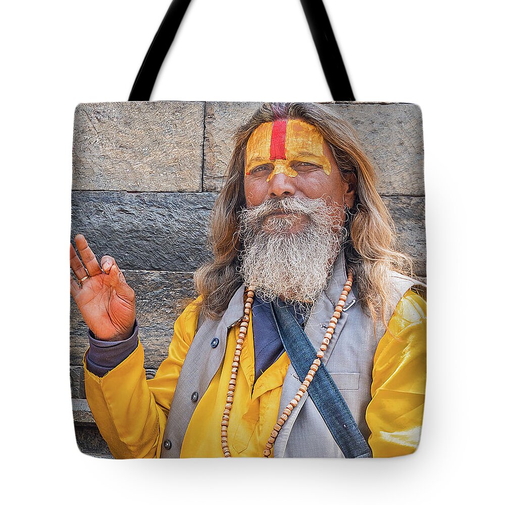 Street Tote Bag featuring the photograph Guru by Tom Watkins PVminer pixs