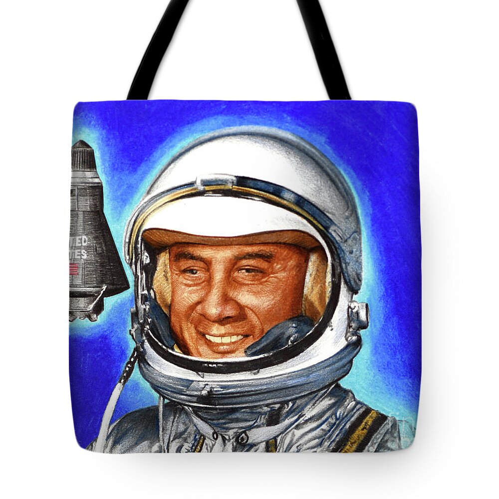 Paul And Chris Calle Tote Bag featuring the painting Gus Grissom - Liberty Bell 7 - 21 July 1961 by Paul and Chris Calle