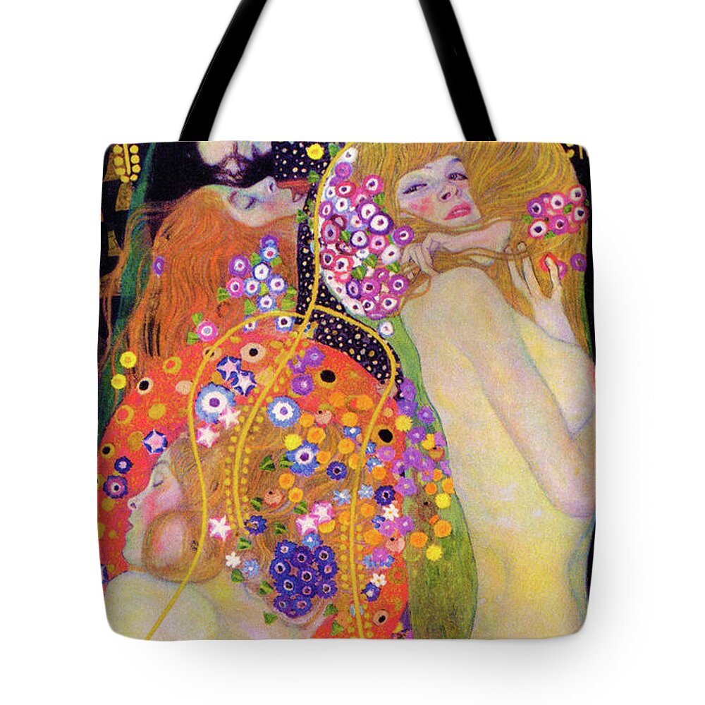Aestheticism Tote Bag featuring the painting Gustav Klimt, Art Nouveau Women by Tony Rubino