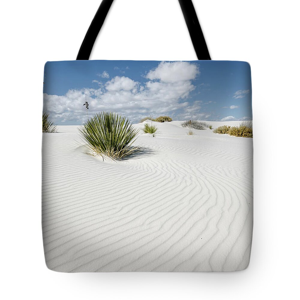 White Sands Tote Bag featuring the photograph Gypsum Dunes by Margaret Pitcher