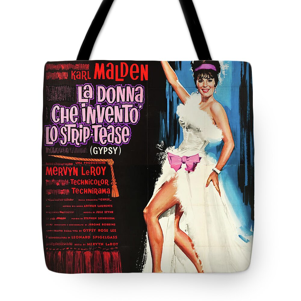 Cesselon Tote Bag featuring the mixed media ''Gypsy''-2, 1962 - art by Angelo Cesselon by Movie World Posters