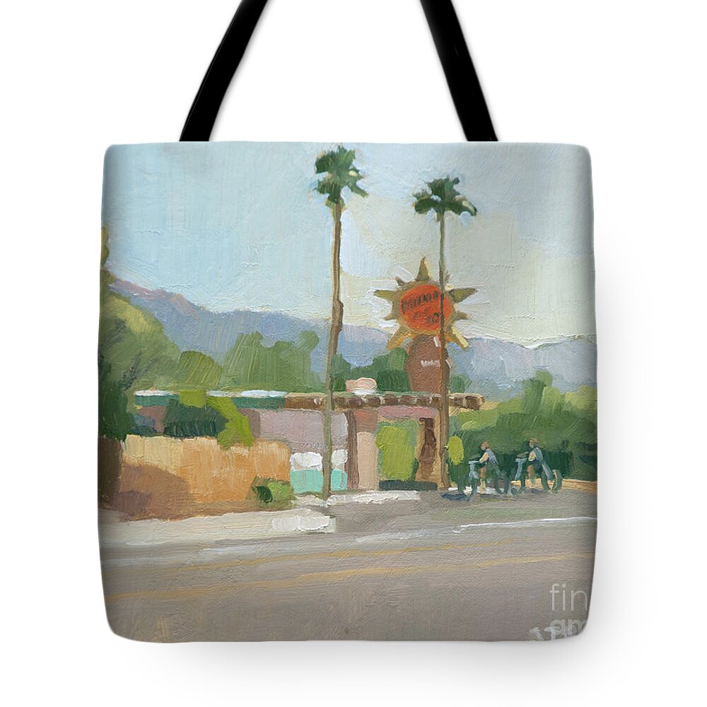 Desert Tote Bag featuring the painting Hacienda Del Sol - Borrego Springs, California by Paul Strahm