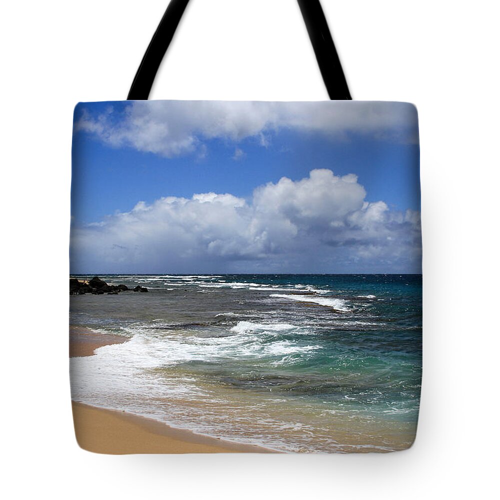 Haena Tote Bag featuring the photograph Haena Beach 2 by Bonnie Follett