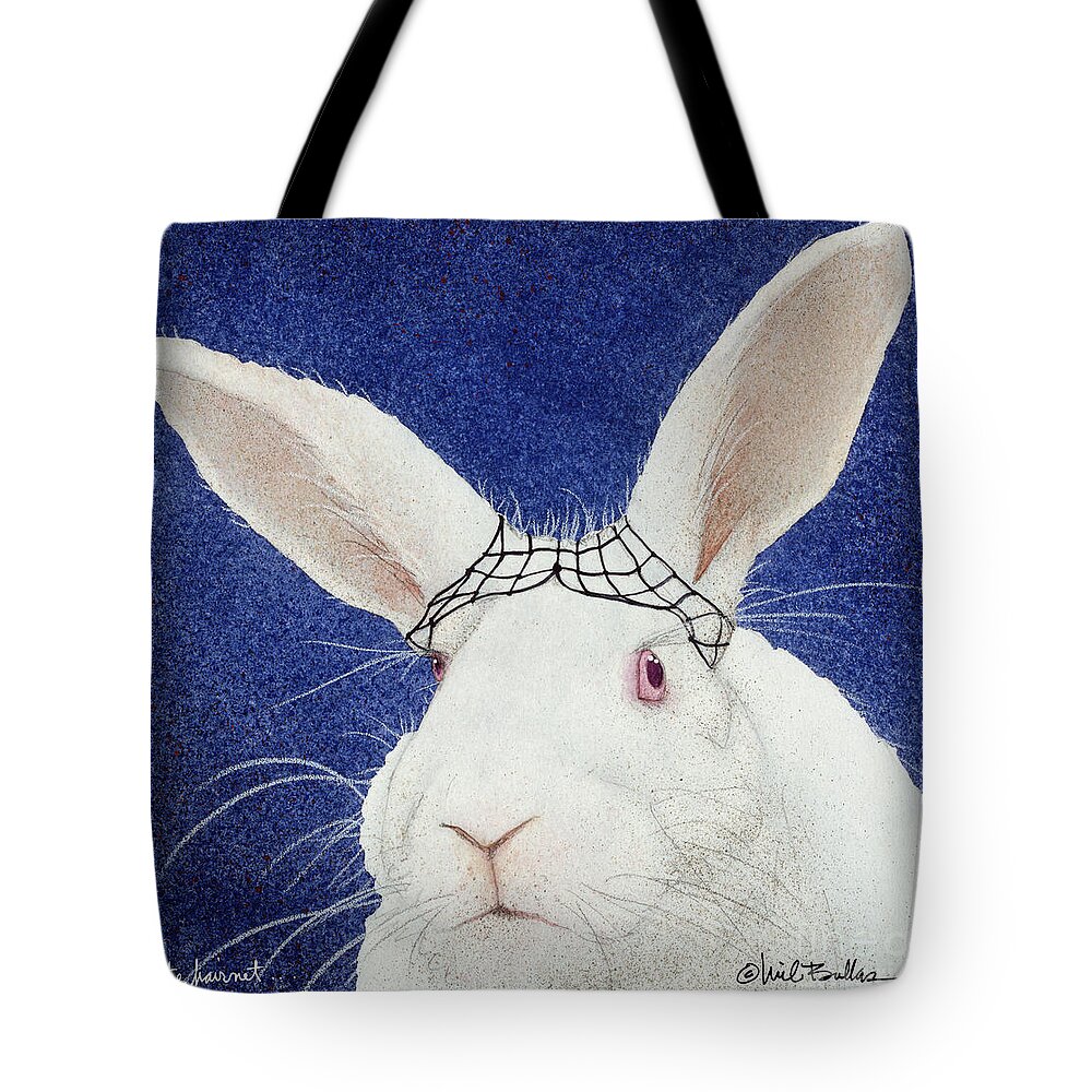 Hare Tote Bag featuring the painting Hairnet... by Will Bullas