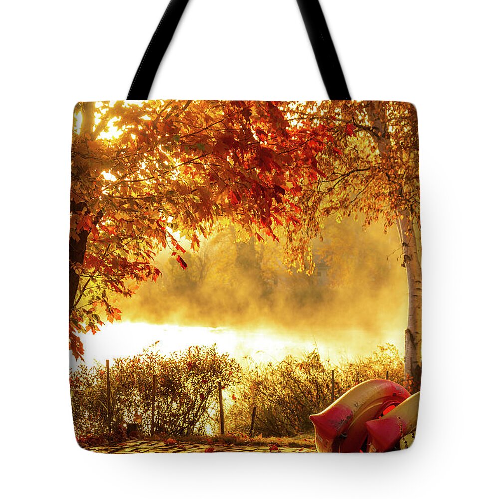 Autumn Foliage New England Tote Bag featuring the photograph Haley Pond-Rangeley Maine by Jeff Folger