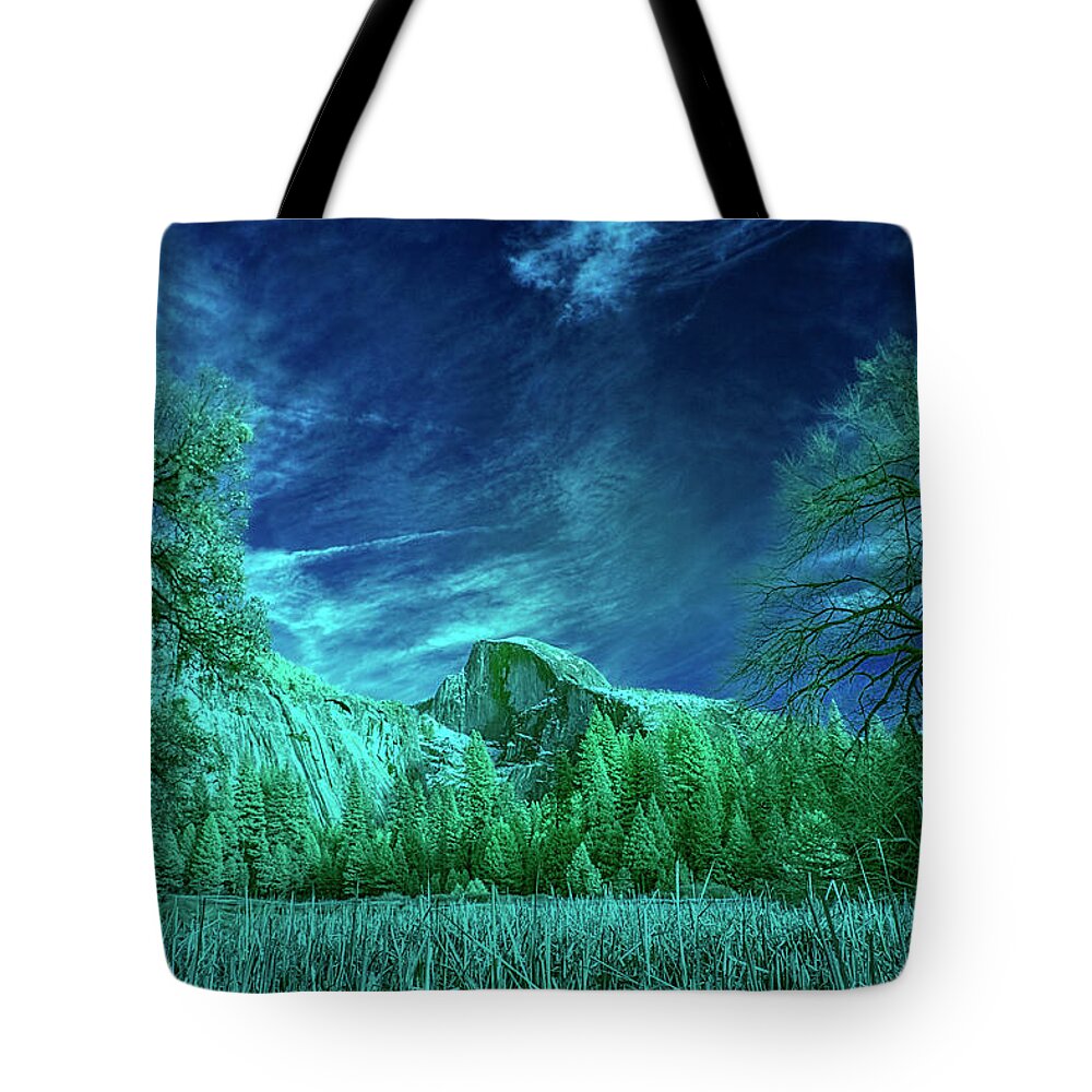 Landscape Tote Bag featuring the photograph Half Dome Colored Infrared by Romeo Victor