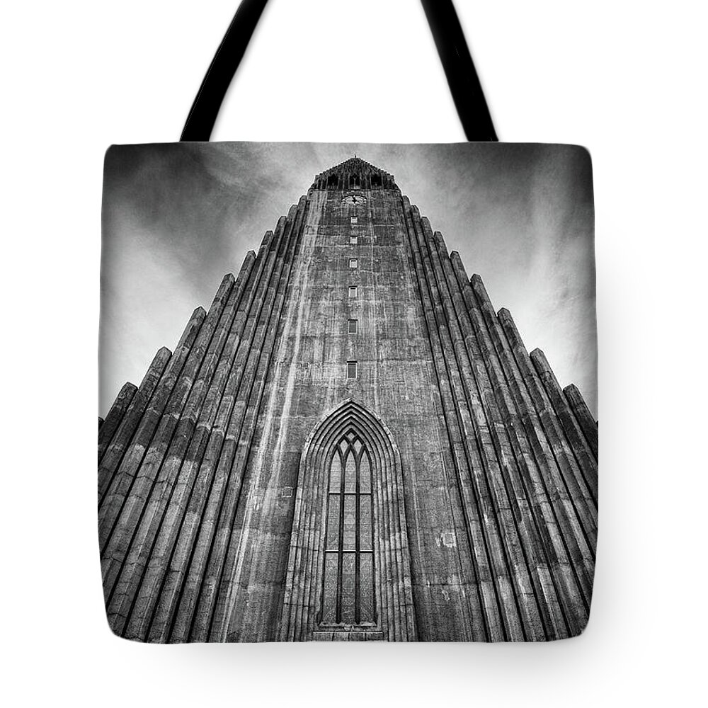 Hallgrimskirkja Tote Bag featuring the photograph Hallgrimskirkja Church 2 by Nigel R Bell