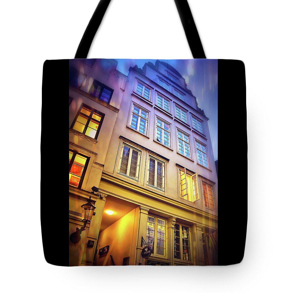 Hamburg Tote Bag featuring the photograph Hamburg Germany A Cosy Corner in Winter by Carol Japp