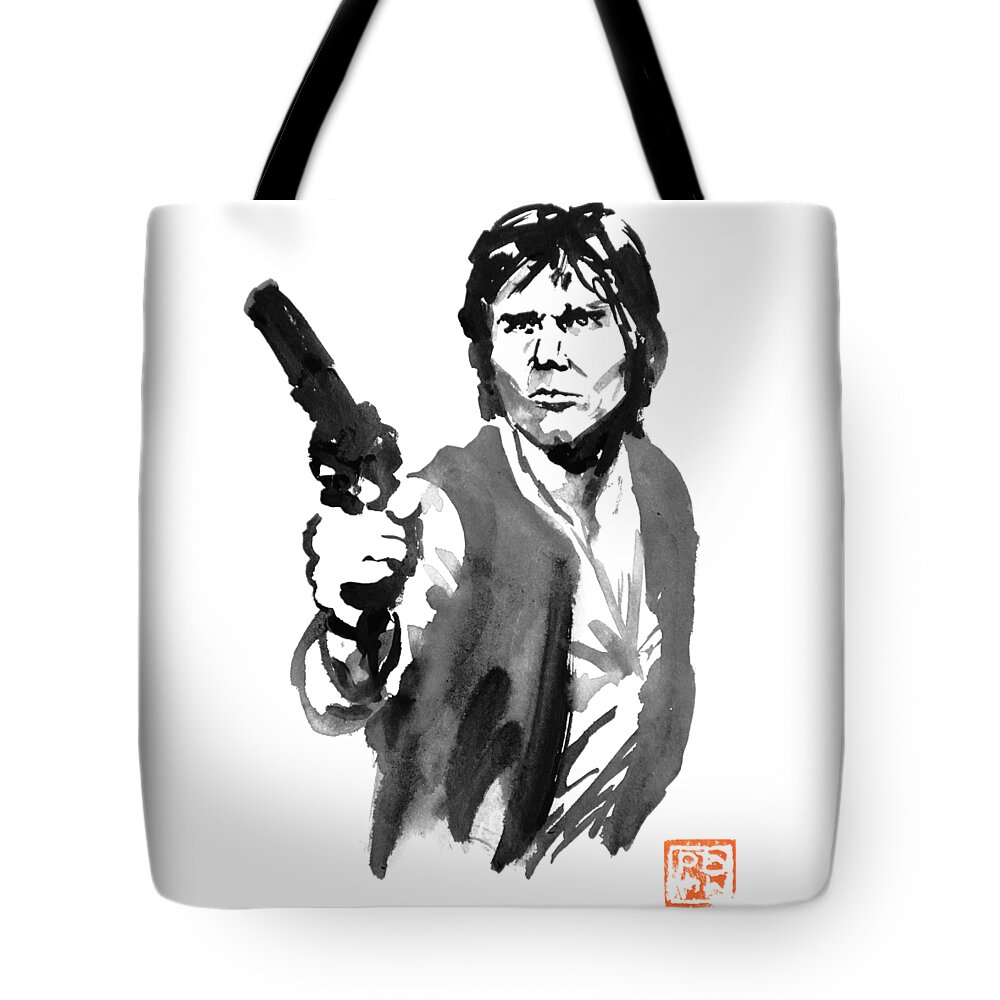 Han Solo Tote Bag featuring the painting Han Solo by Pechane Sumie