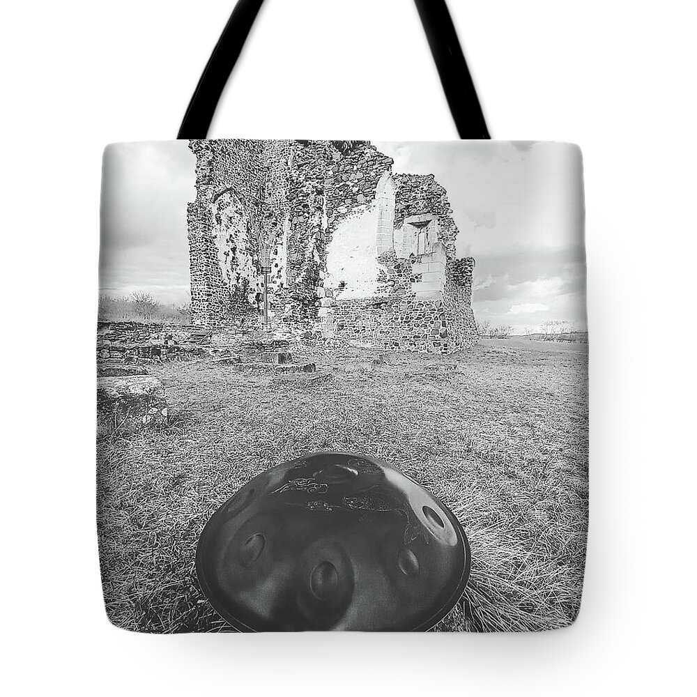Ruin Tote Bag featuring the photograph Handpan at ruins by Alexa Szlavics