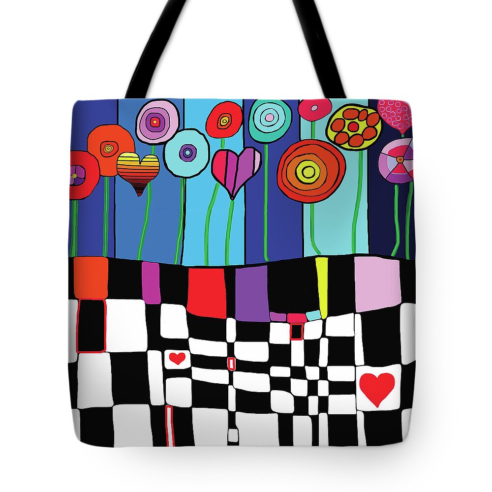 Heart Tote Bag featuring the digital art Happiness by Dora Ficher