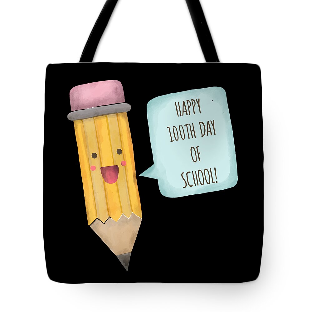 Funny Tote Bag featuring the digital art Happy 100th Day Of School by Flippin Sweet Gear