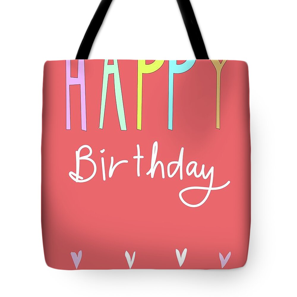 Birthday Tote Bag featuring the digital art Happy Birthday Letters by Ashley Rice