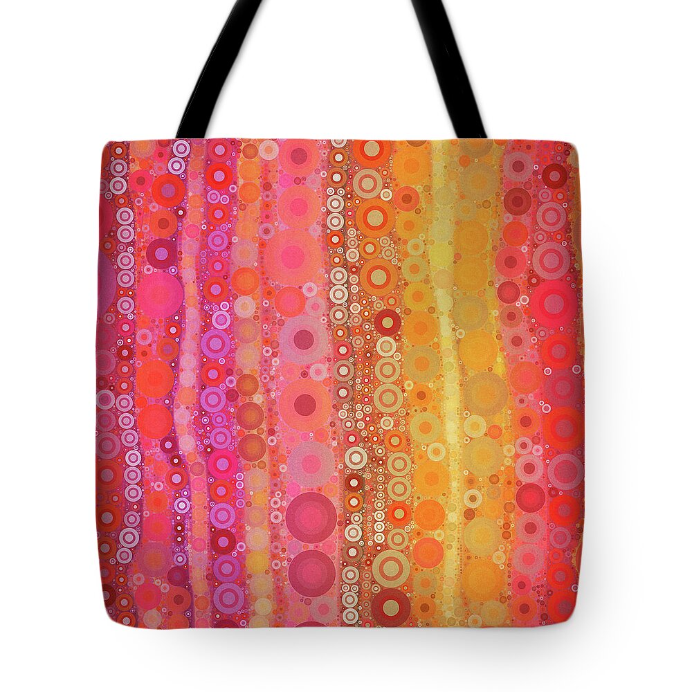 Circles Tote Bag featuring the digital art Happy Bubbles Abstract by Peggy Collins